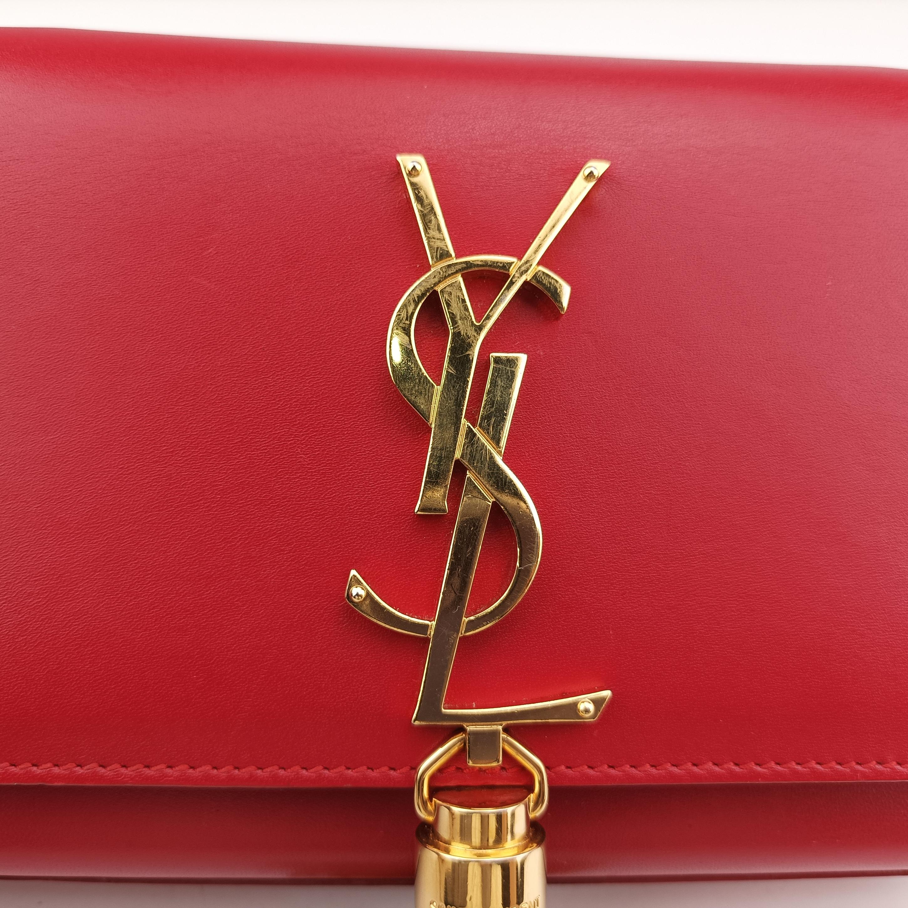 Pre-owned Yves Saint Laurent KATE Red Leather 354120 shoulderbag | stylenewstar