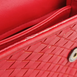 Pre-owned Bottega Veneta Intrecciato Olimpia Red lambskin  shoulderbag | stylenewstar