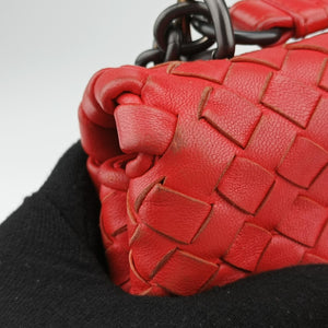 Pre-owned Bottega Veneta Intrecciato Olimpia Red lambskin  shoulderbag | stylenewstar