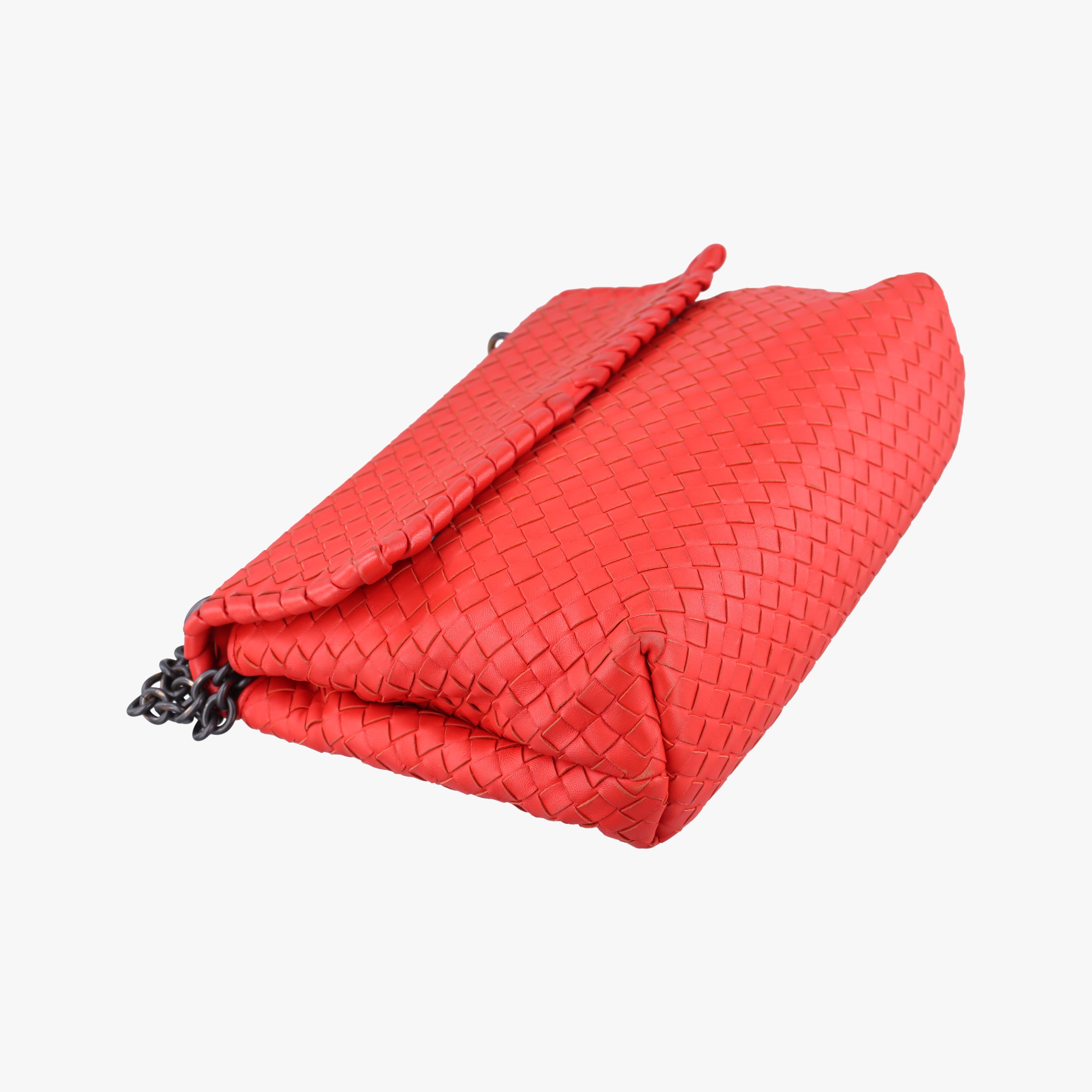 Pre-owned Bottega Veneta Intrecciato Olimpia Red lambskin  shoulderbag | stylenewstar