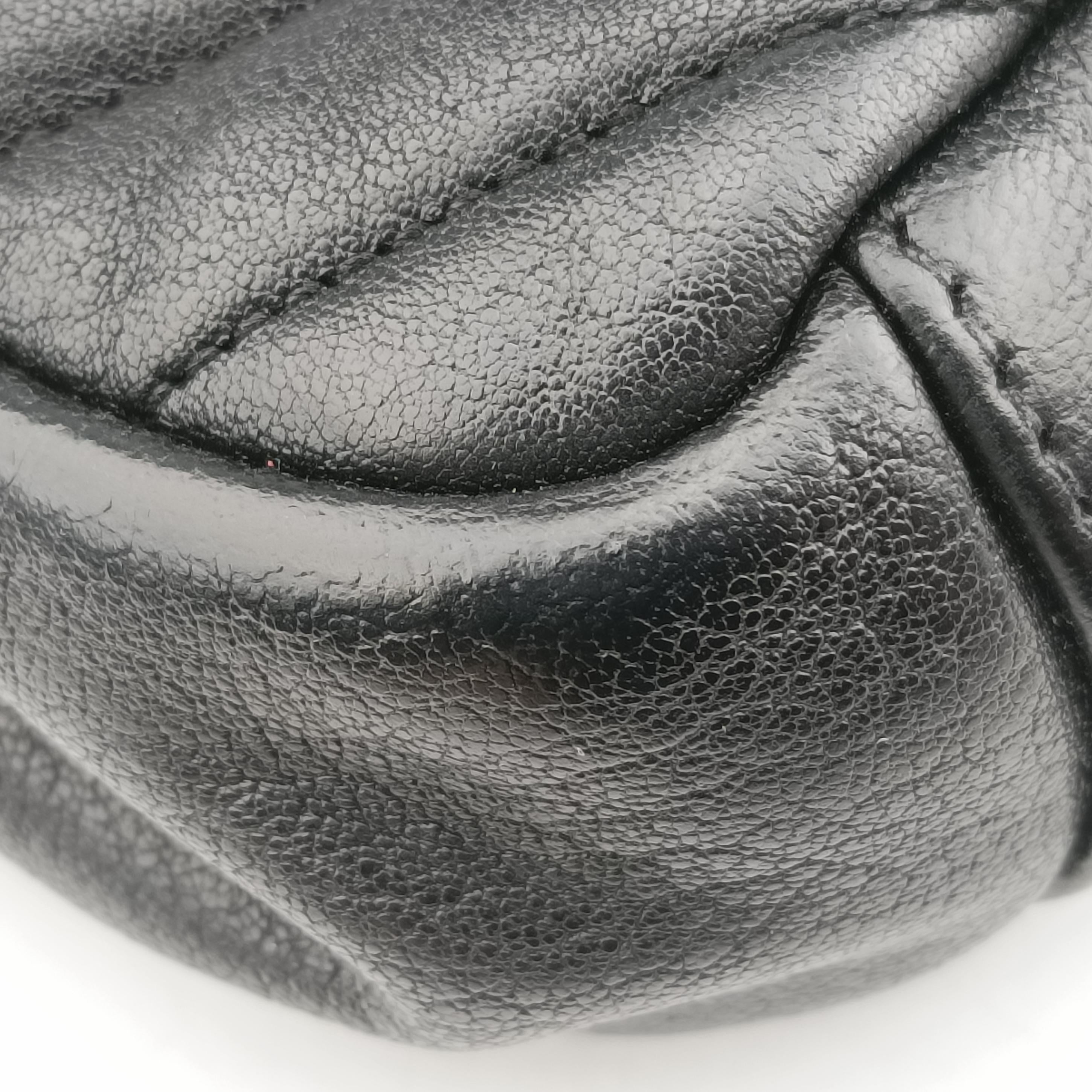 Pre-owned Yves Saint Laurent COLLEGE Black Leather 428056 shoulderbag | stylenewstar