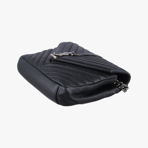 Pre-owned Yves Saint Laurent COLLEGE Black Leather 428056 shoulderbag | stylenewstar