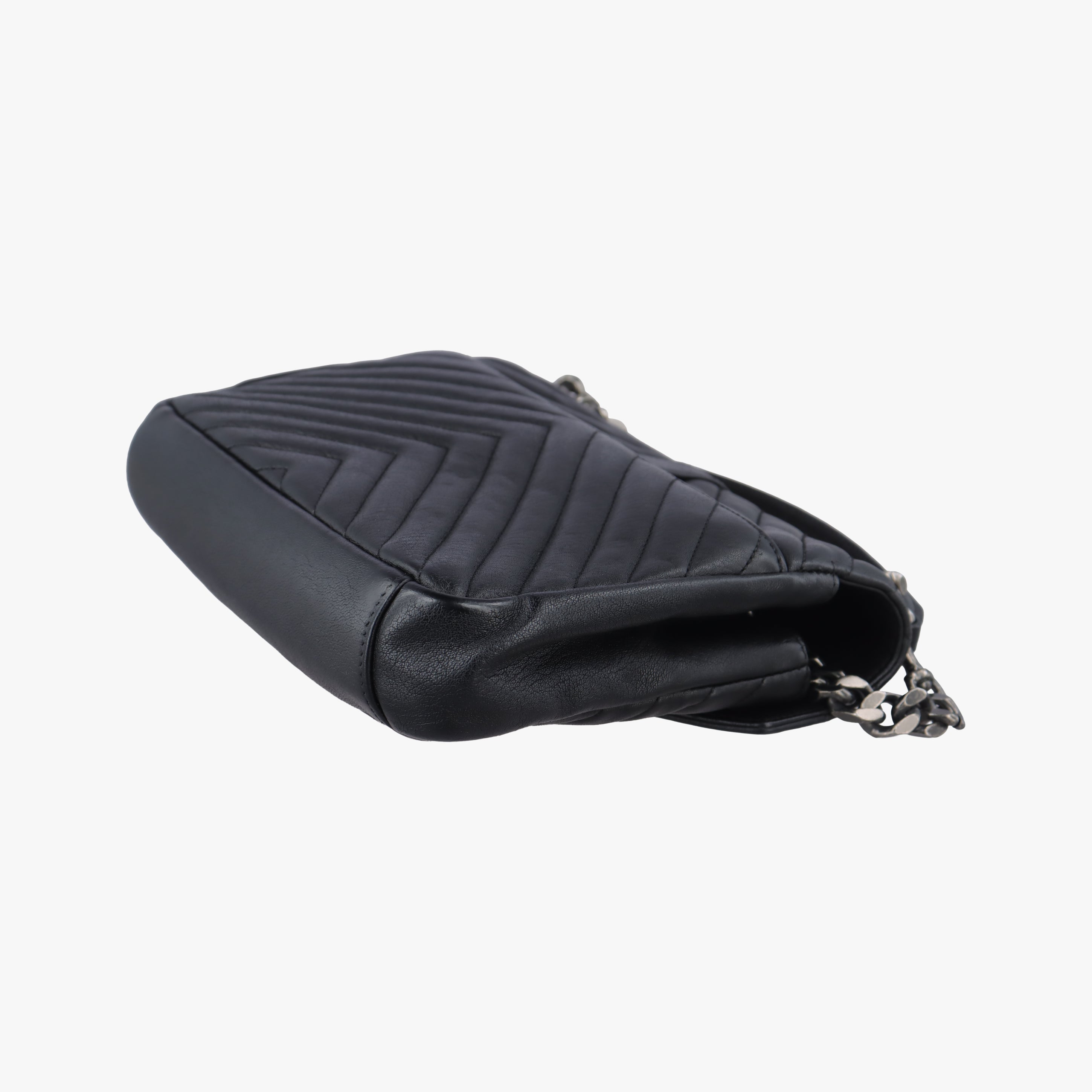 Pre-owned Yves Saint Laurent COLLEGE Black Leather 428056 shoulderbag | stylenewstar