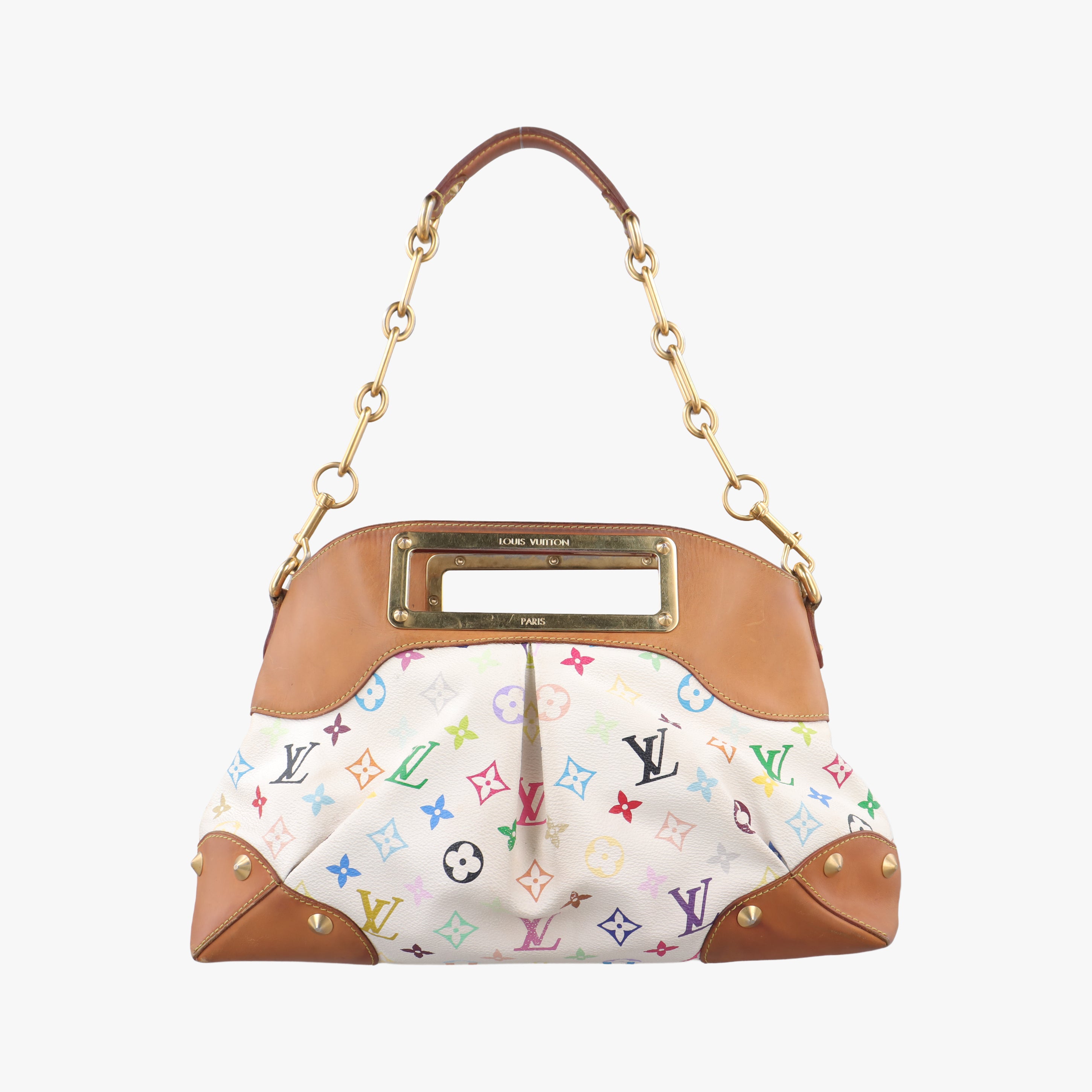 Pre-owned Louis Vuitton JUDY MM white Monogram Multicolor M40255 shoulderbag | stylenewstar
