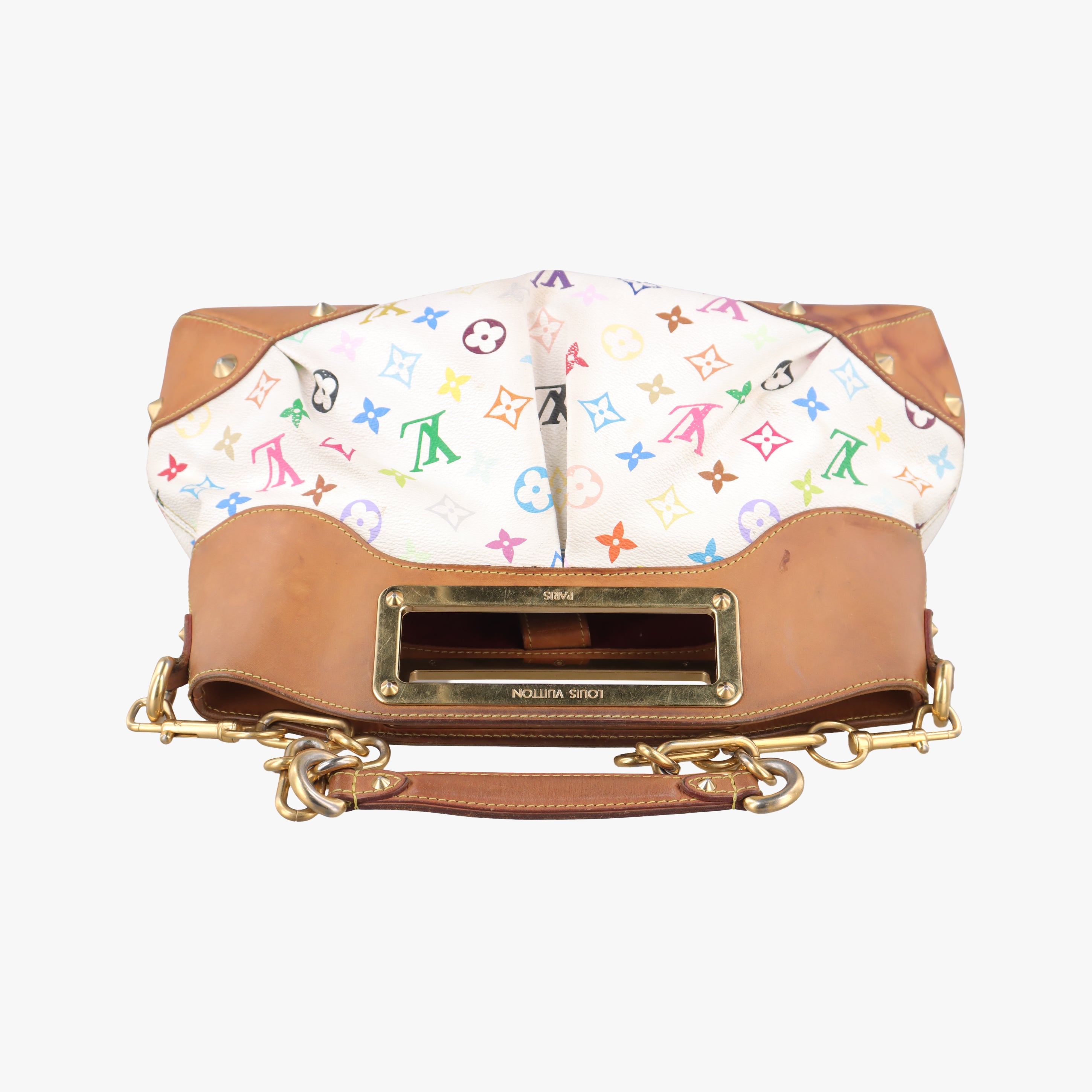 Pre-owned Louis Vuitton JUDY MM white Monogram Multicolor M40255 shoulderbag | stylenewstar