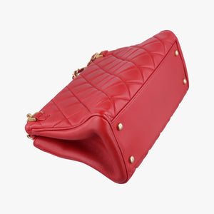 Pre-owned Chanel Matelasse Red Leather A67620 shoulderbag | stylenewstar
