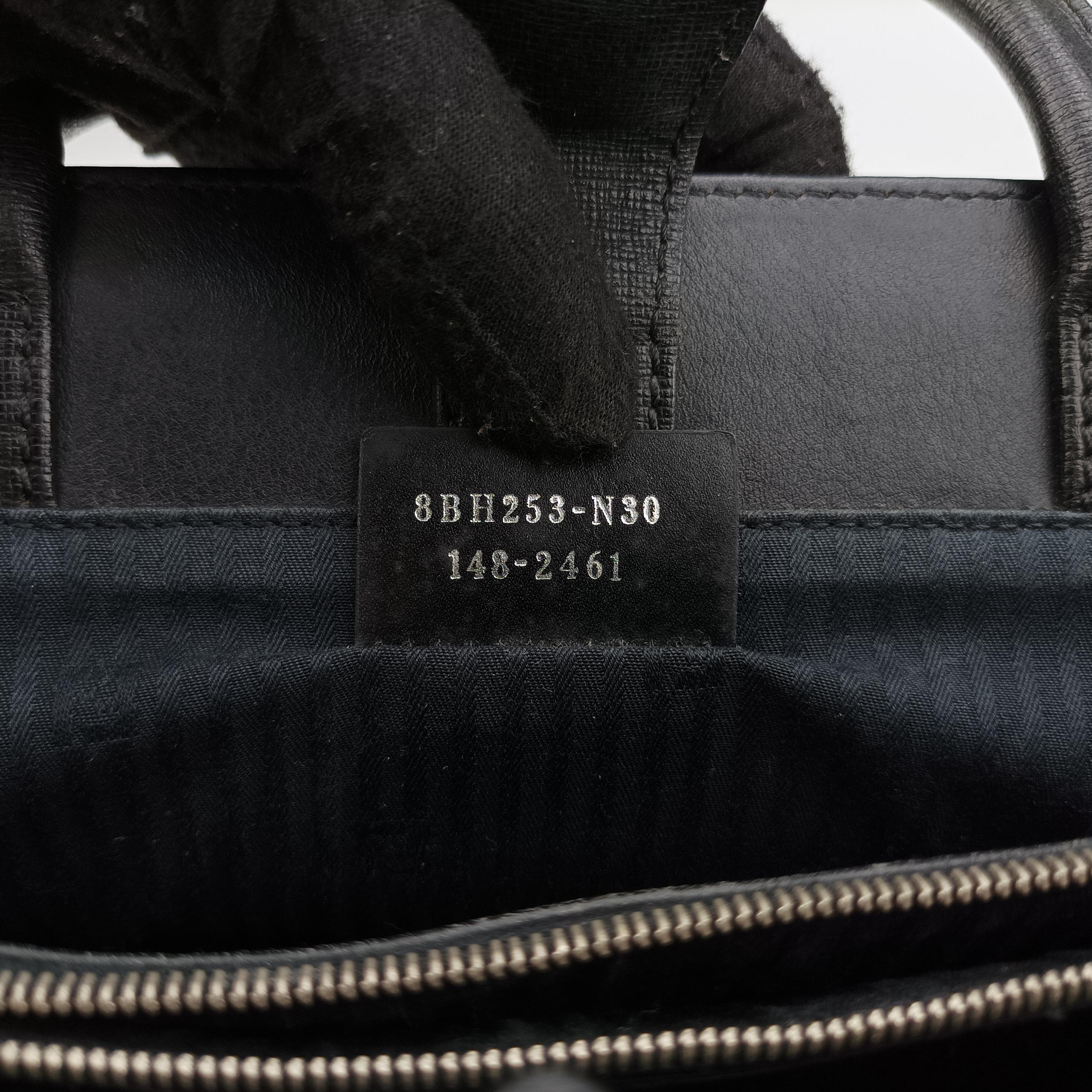 Pre-owned Fendi Petite 2 JOURS Black x Multicolor Leather 8BH253 shoulderbag | stylenewstar