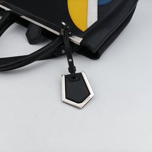 Pre-owned Fendi Petite 2 JOURS Black x Multicolor Leather 8BH253 shoulderbag | stylenewstar