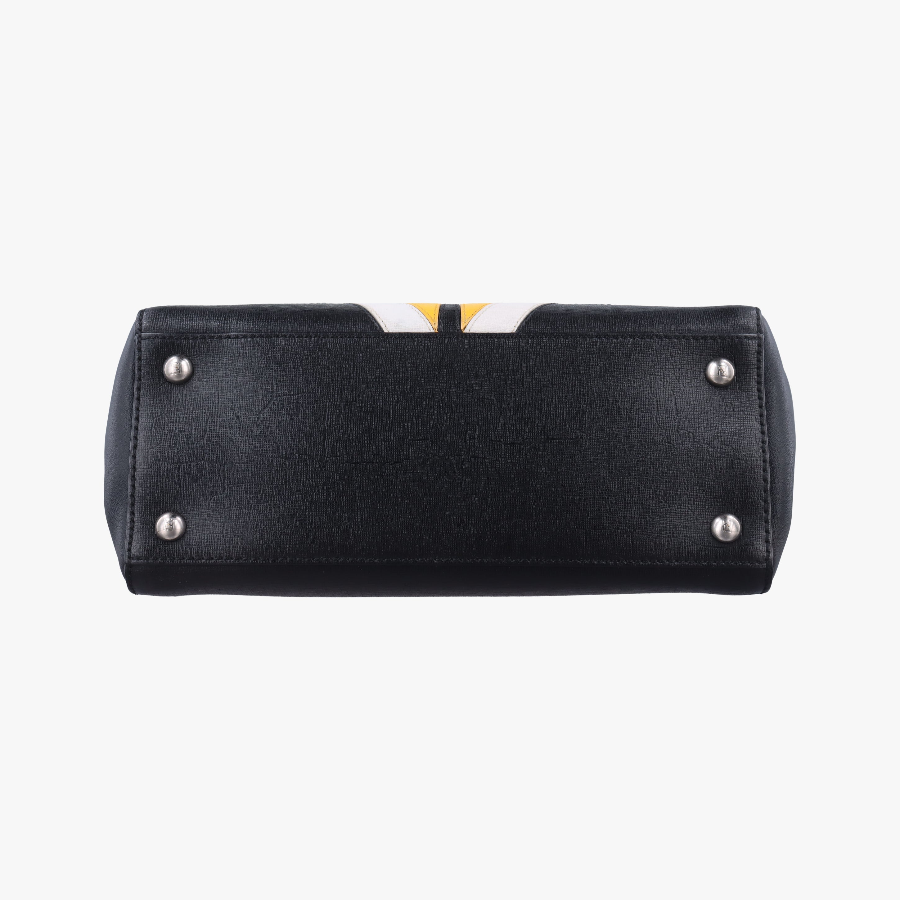 Pre-owned Fendi Petite 2 JOURS Black x Multicolor Leather 8BH253 shoulderbag | stylenewstar