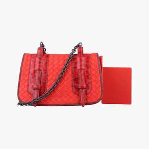 Vintage Bottega Veneta Intrecciato Red lambskin  shoulderbag | stylenewstar