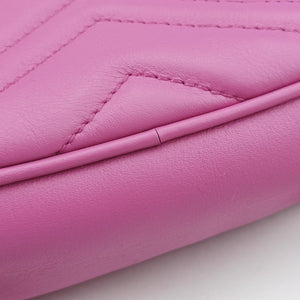Pre-owned Gucci GG Marmont Pink Leather 448065 shoulderbag | stylenewstar