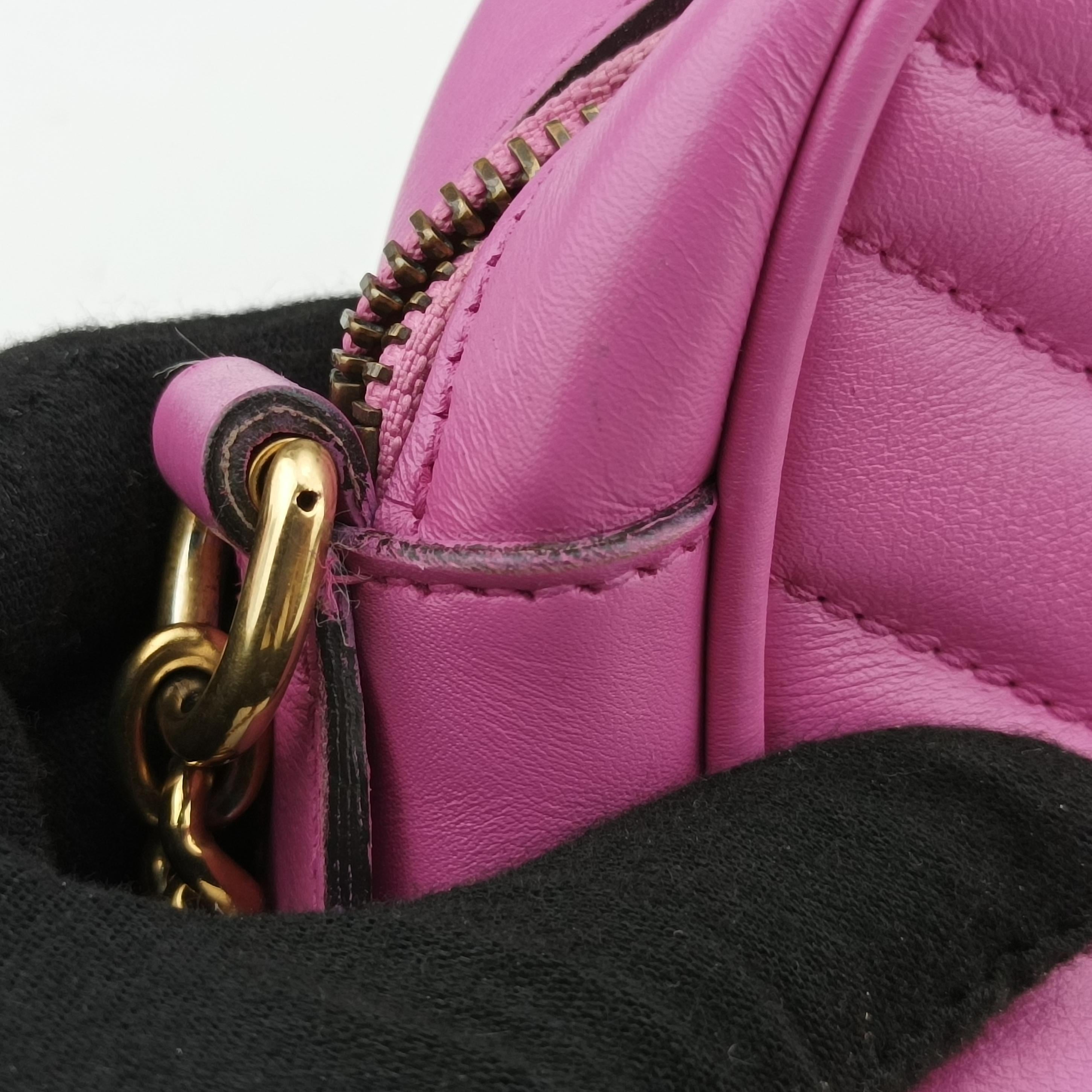 Pre-owned Gucci GG Marmont Pink Leather 448065 shoulderbag | stylenewstar