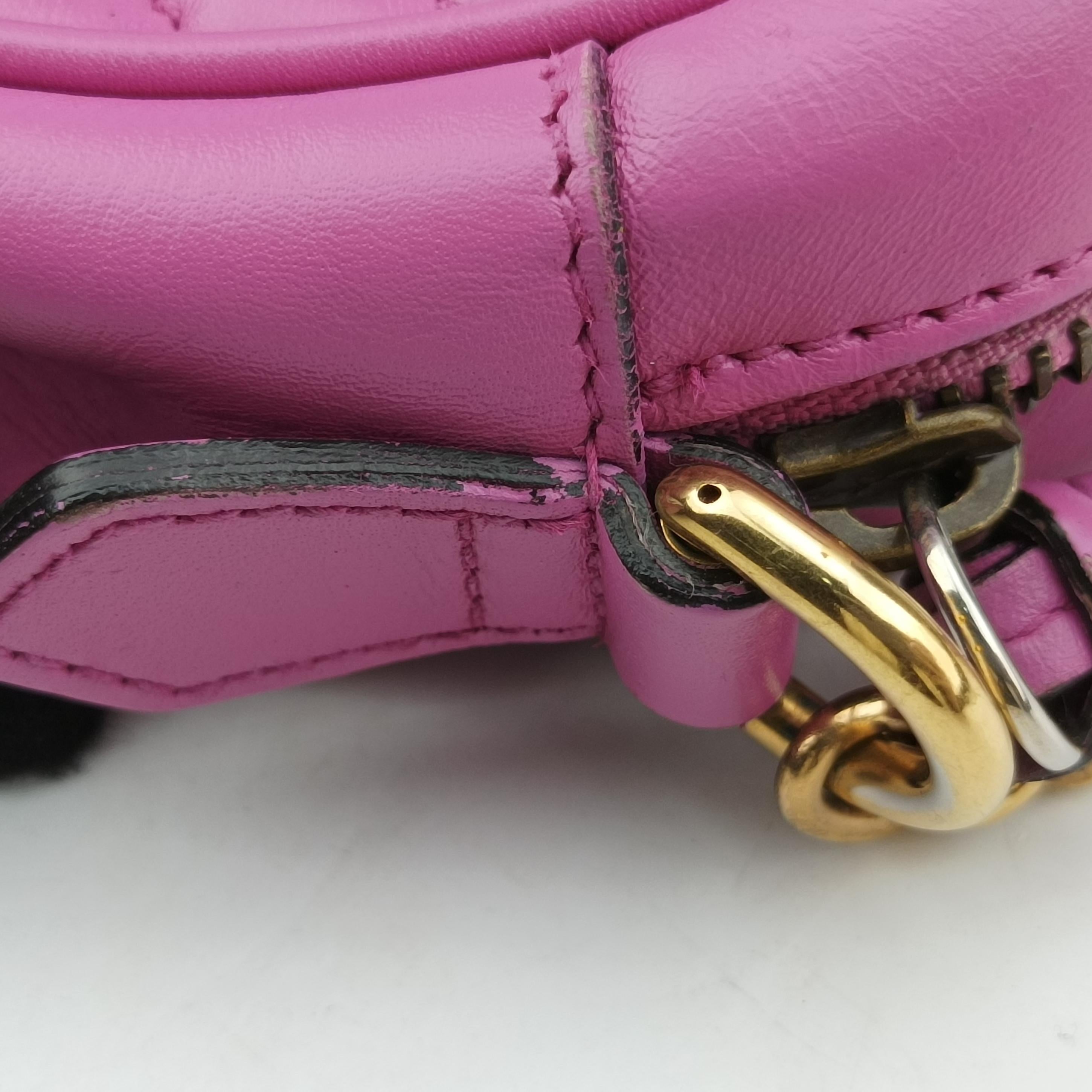 Pre-owned Gucci GG Marmont Pink Leather 448065 shoulderbag | stylenewstar