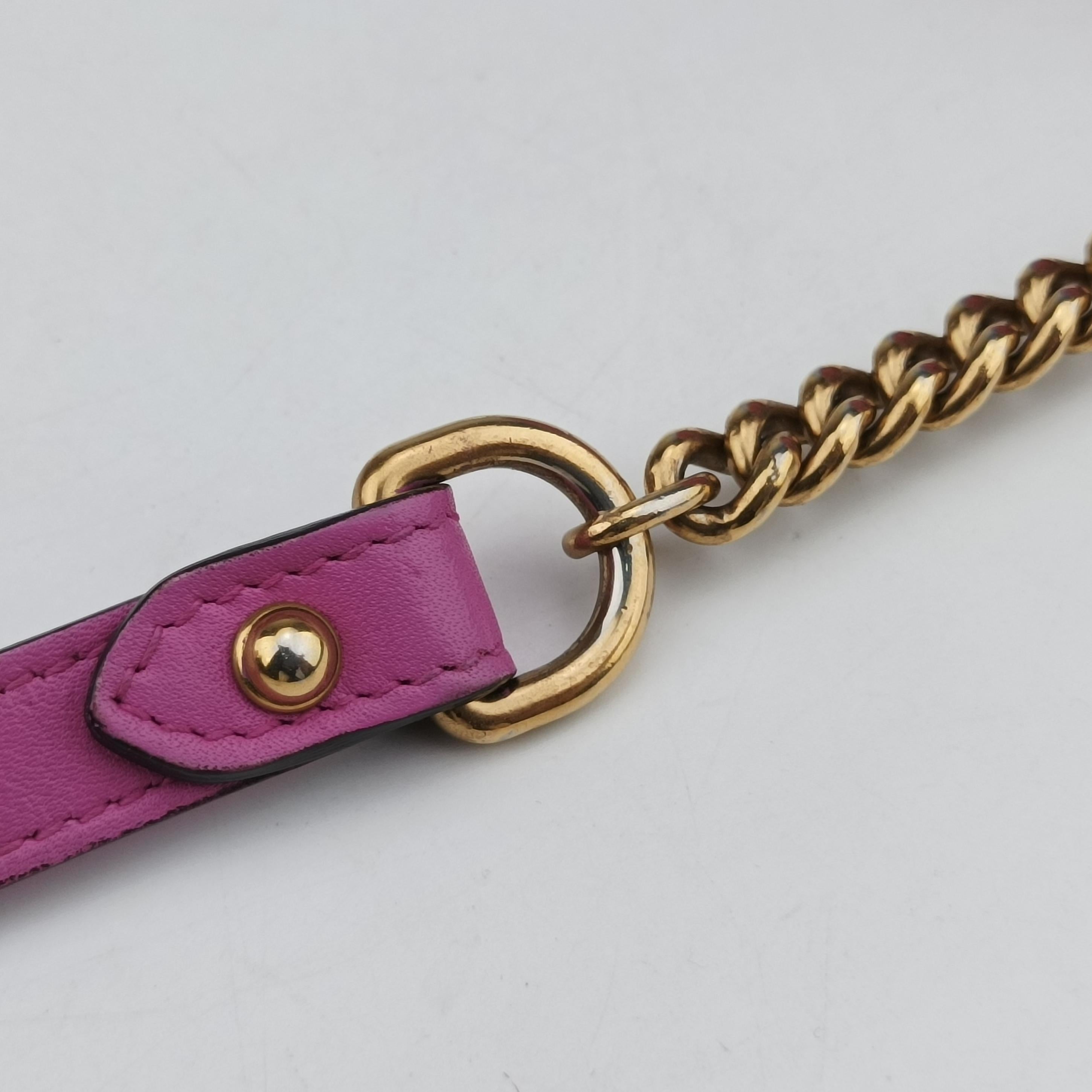 Pre-owned Gucci GG Marmont Pink Leather 448065 shoulderbag | stylenewstar