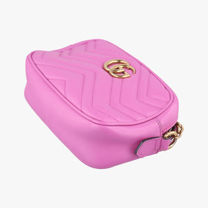 Pre-owned Gucci GG Marmont Pink Leather 448065 shoulderbag | stylenewstar