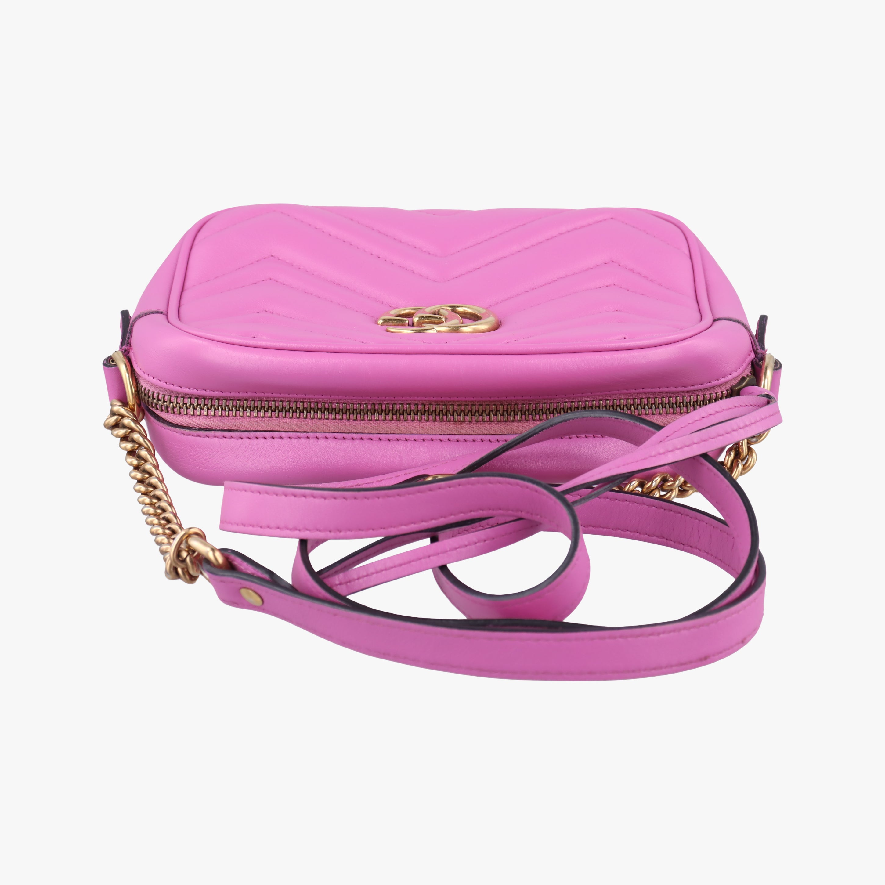 Pre-owned Gucci GG Marmont Pink Leather 448065 shoulderbag | stylenewstar