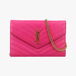 Pre-owned Yves Saint Laurent Monogram Rose Caviar Skin 393953 shoulderbag | stylenewstar