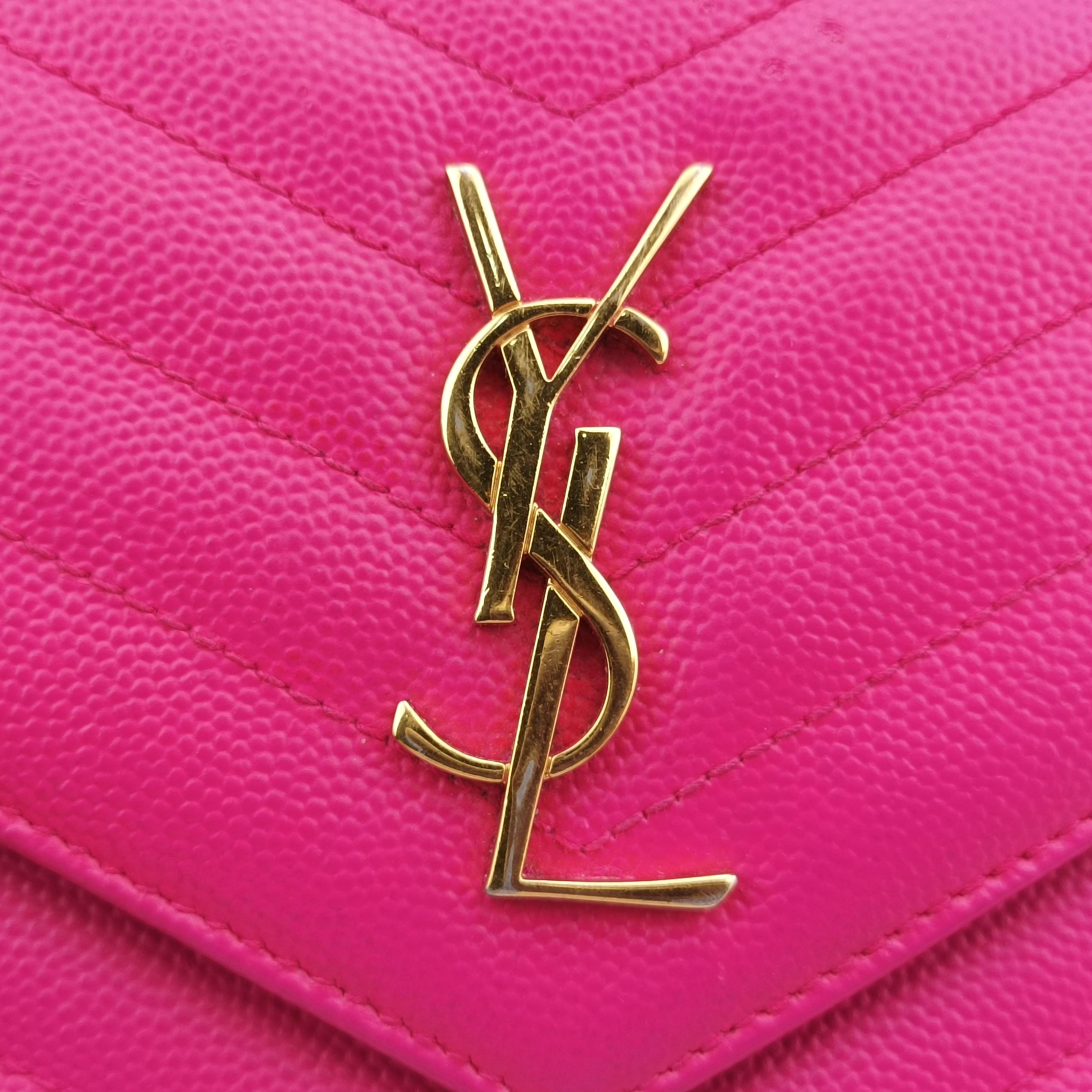 Pre-owned Yves Saint Laurent Monogram Rose Caviar Skin 393953 shoulderbag | stylenewstar