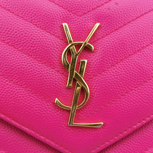 Pre-owned Yves Saint Laurent Monogram Rose Caviar Skin 393953 shoulderbag | stylenewstar