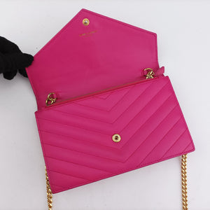 Pre-owned Yves Saint Laurent Monogram Rose Caviar Skin 393953 shoulderbag | stylenewstar