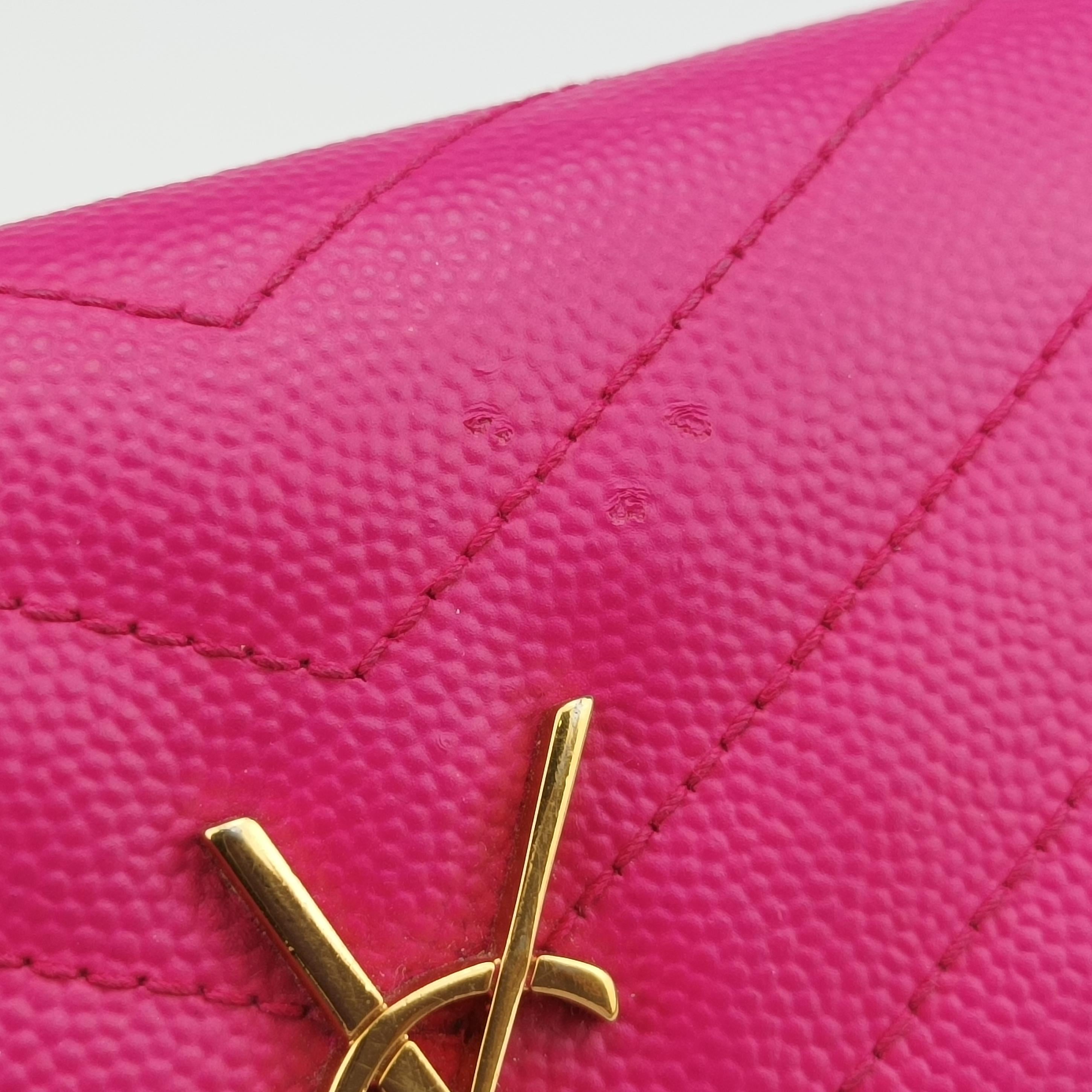 Pre-owned Yves Saint Laurent Monogram Rose Caviar Skin 393953 shoulderbag | stylenewstar