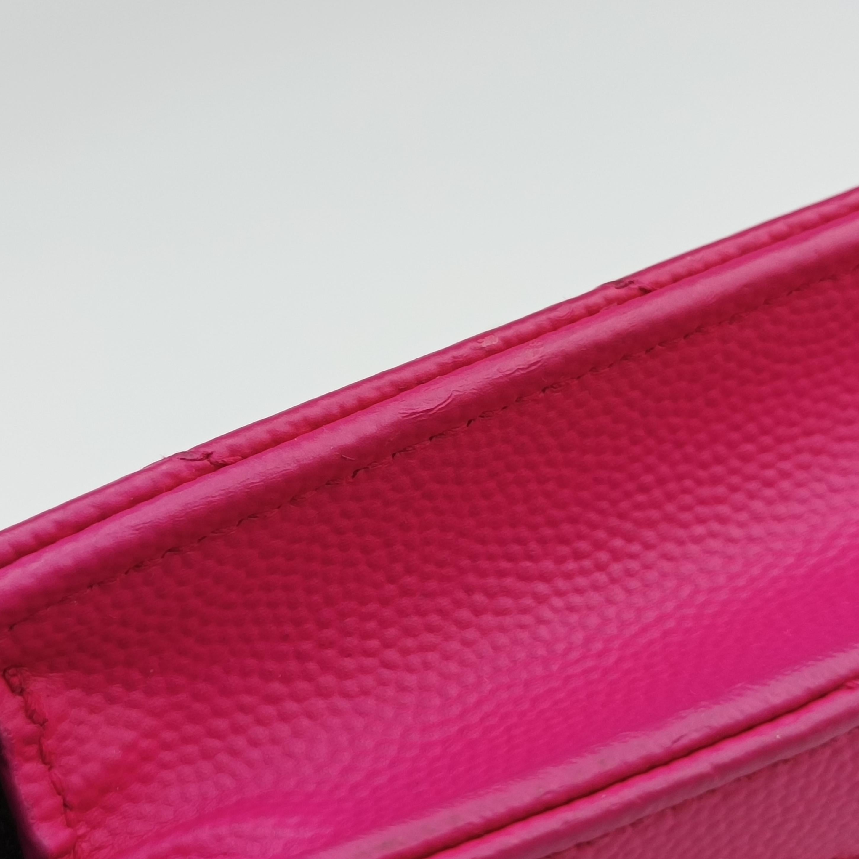 Pre-owned Yves Saint Laurent Monogram Rose Caviar Skin 393953 shoulderbag | stylenewstar