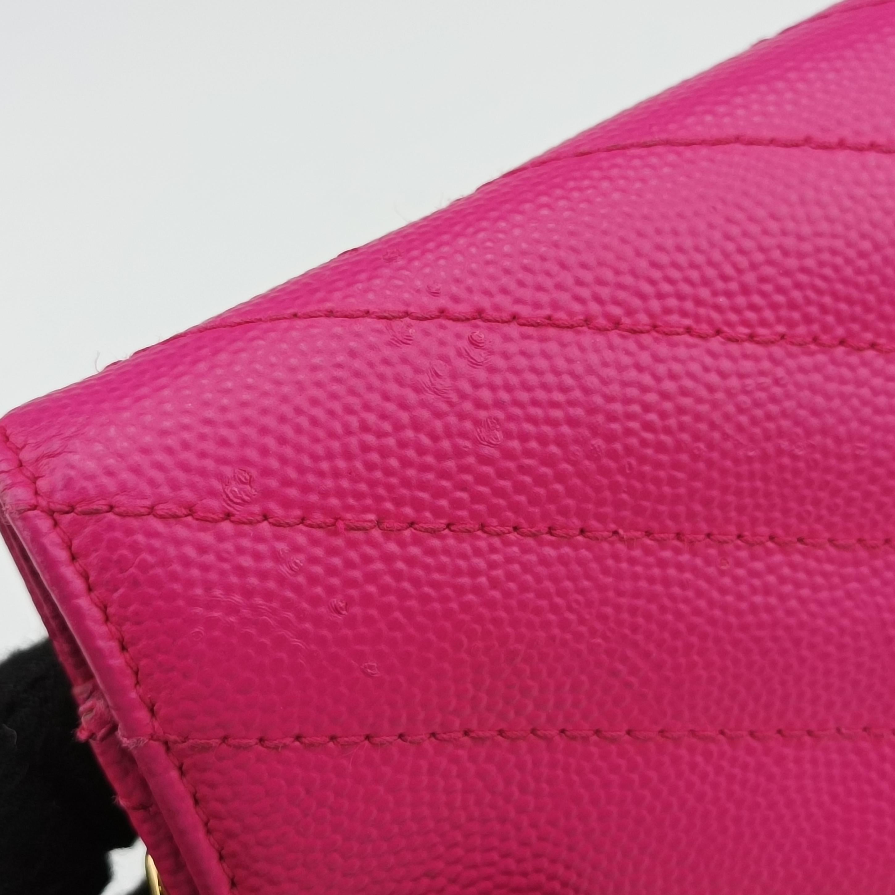 Pre-owned Yves Saint Laurent Monogram Rose Caviar Skin 393953 shoulderbag | stylenewstar