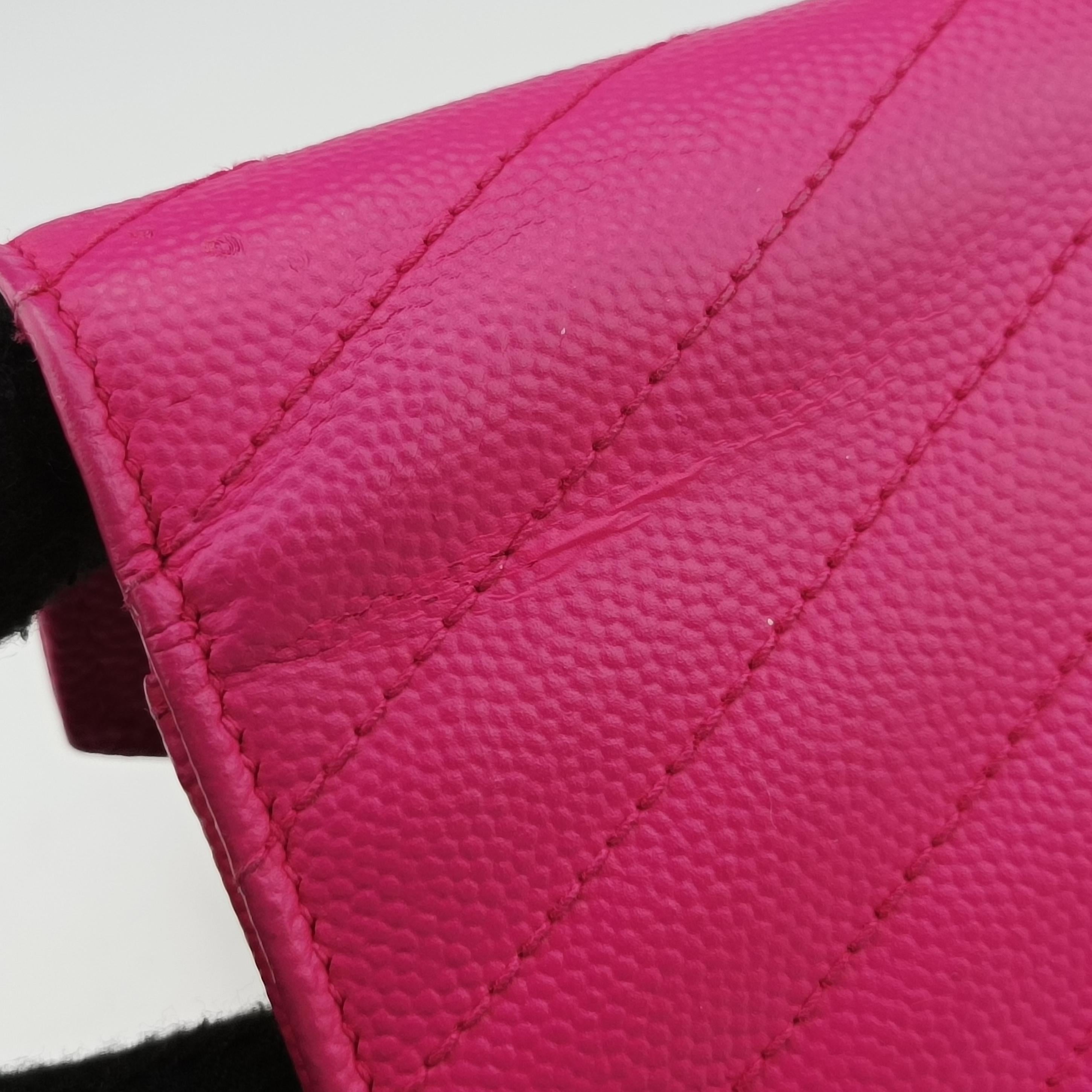 Pre-owned Yves Saint Laurent Monogram Rose Caviar Skin 393953 shoulderbag | stylenewstar