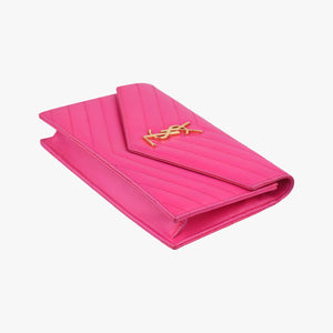 Pre-owned Yves Saint Laurent Monogram Rose Caviar Skin 393953 shoulderbag | stylenewstar