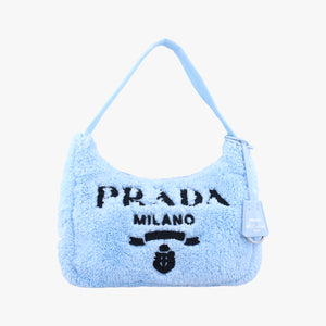 Pre-owned Prada Re-Edition2000 Blue Terry cloth 1NE515 handbag | stylenewstar