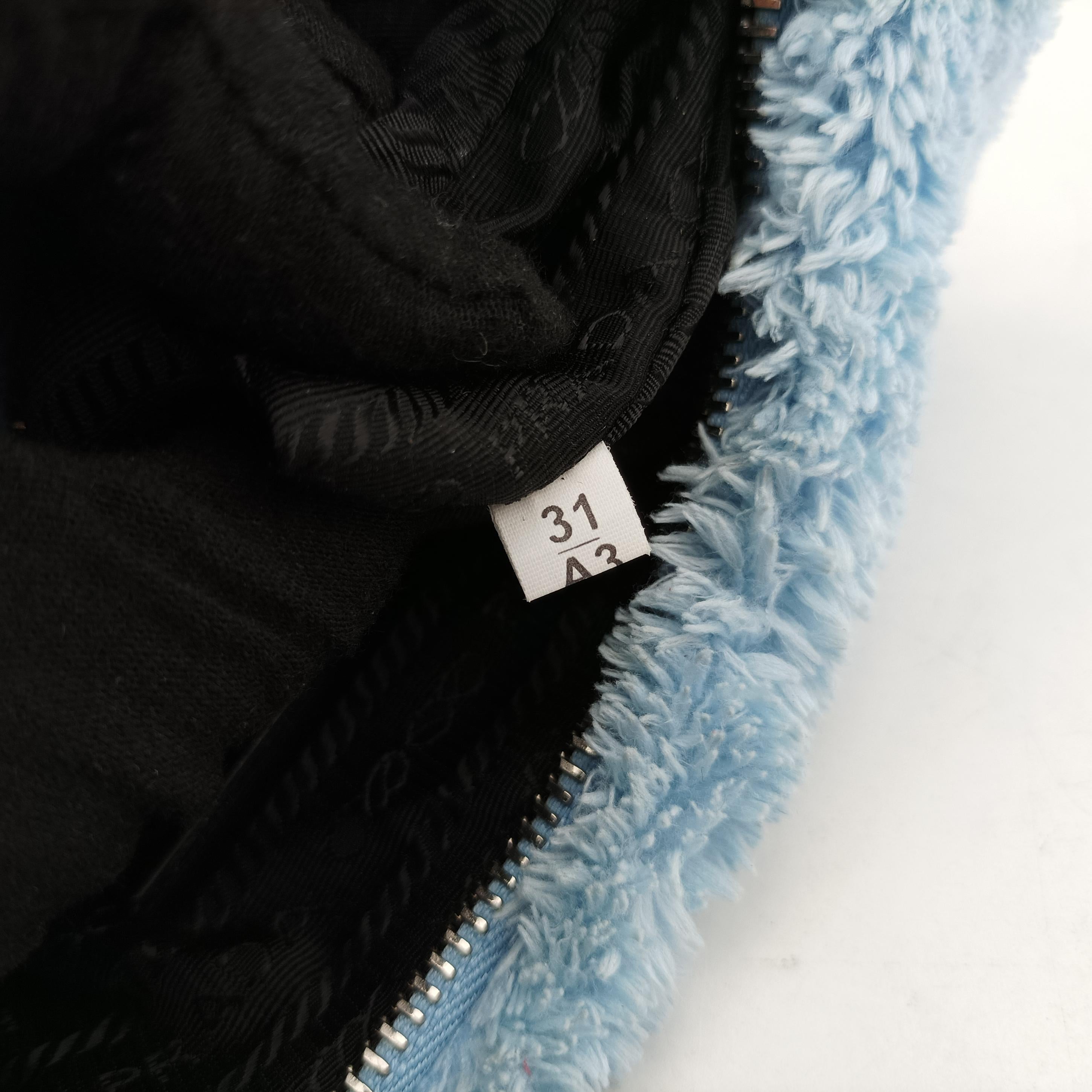 Pre-owned Prada Re-Edition2000 Blue Terry cloth 1NE515 handbag | stylenewstar