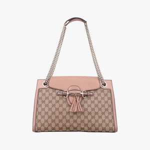 Secondhand Gucci Emily Brown×Pink canvas×leather 295403 shoulderbag | stylenewstar