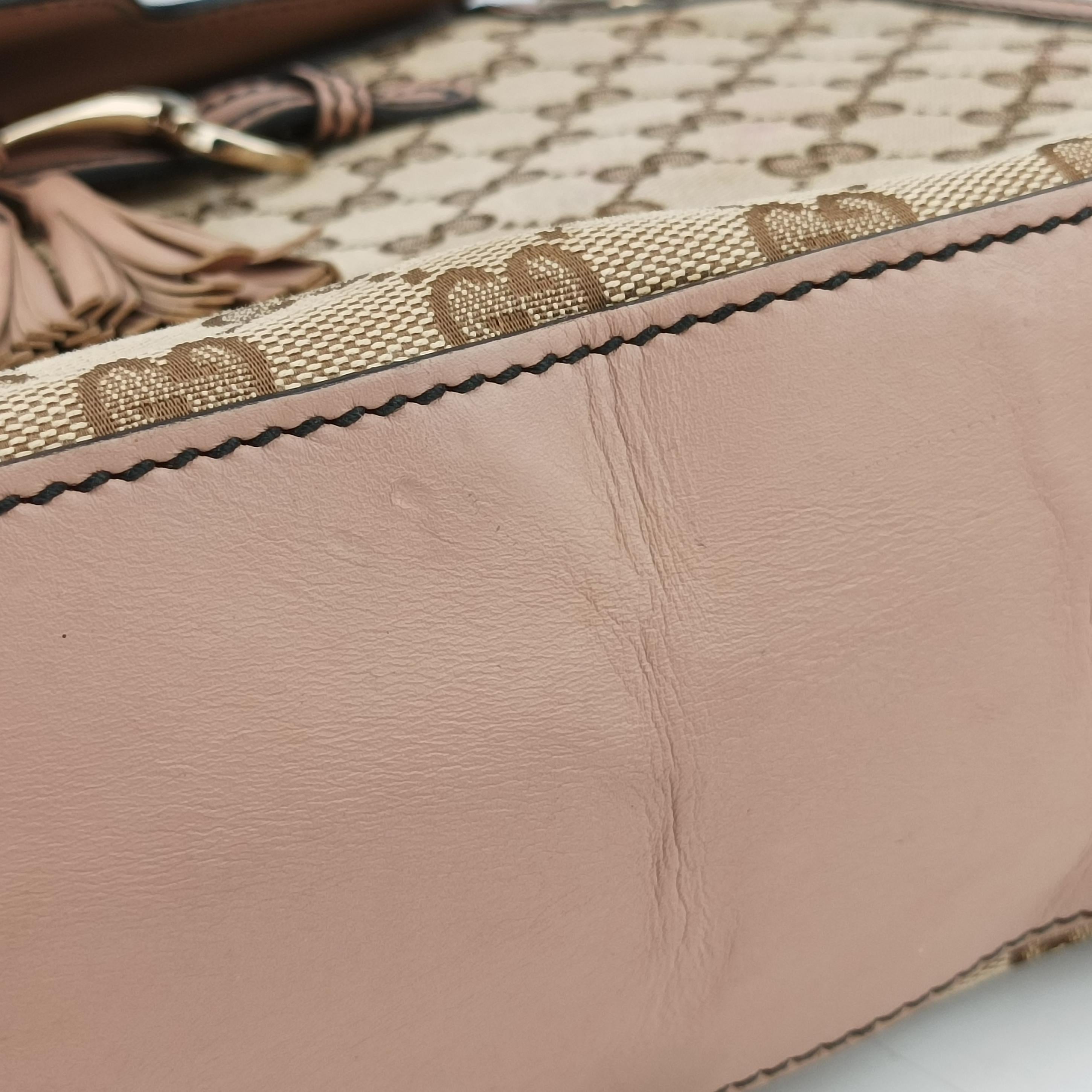 Secondhand Gucci Emily Brown×Pink canvas×leather 295403 shoulderbag | stylenewstar