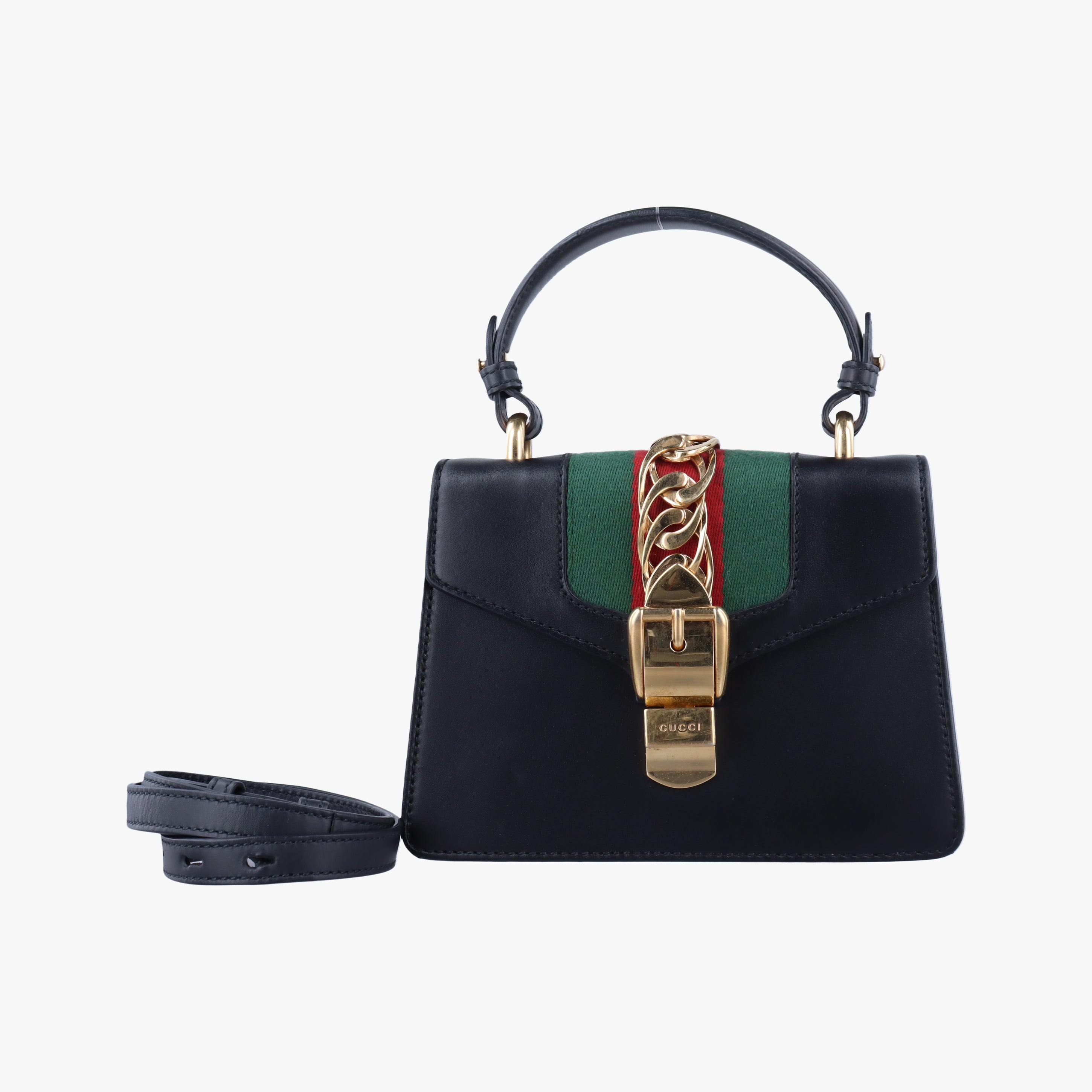 Pre-owned Gucci Sylvie Black Leather 470270 shoulderbag | stylenewstar