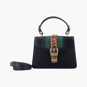 Pre-owned Gucci Sylvie Black Leather 470270 shoulderbag | stylenewstar