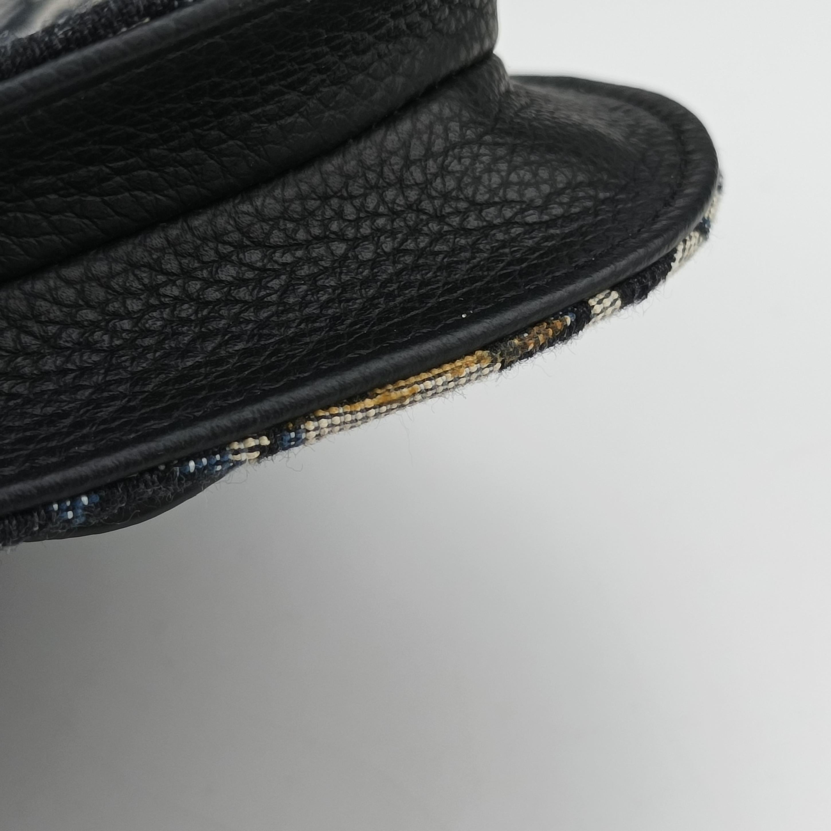 Secondhand Christian Dior Saddle Pouch Navy×Gray Jacquard  shoulderbag | stylenewstar