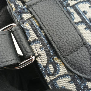 Secondhand Christian Dior Saddle Pouch Navy×Gray Jacquard  shoulderbag | stylenewstar