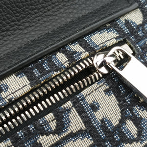 Secondhand Christian Dior Saddle Pouch Navy×Gray Jacquard  shoulderbag | stylenewstar