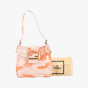 Pre-owned Fendi Baguette pink×orange canvas 226226 handbag | stylenewstar