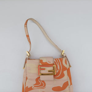 Pre-owned Fendi Baguette pink×orange canvas 226226 handbag | stylenewstar