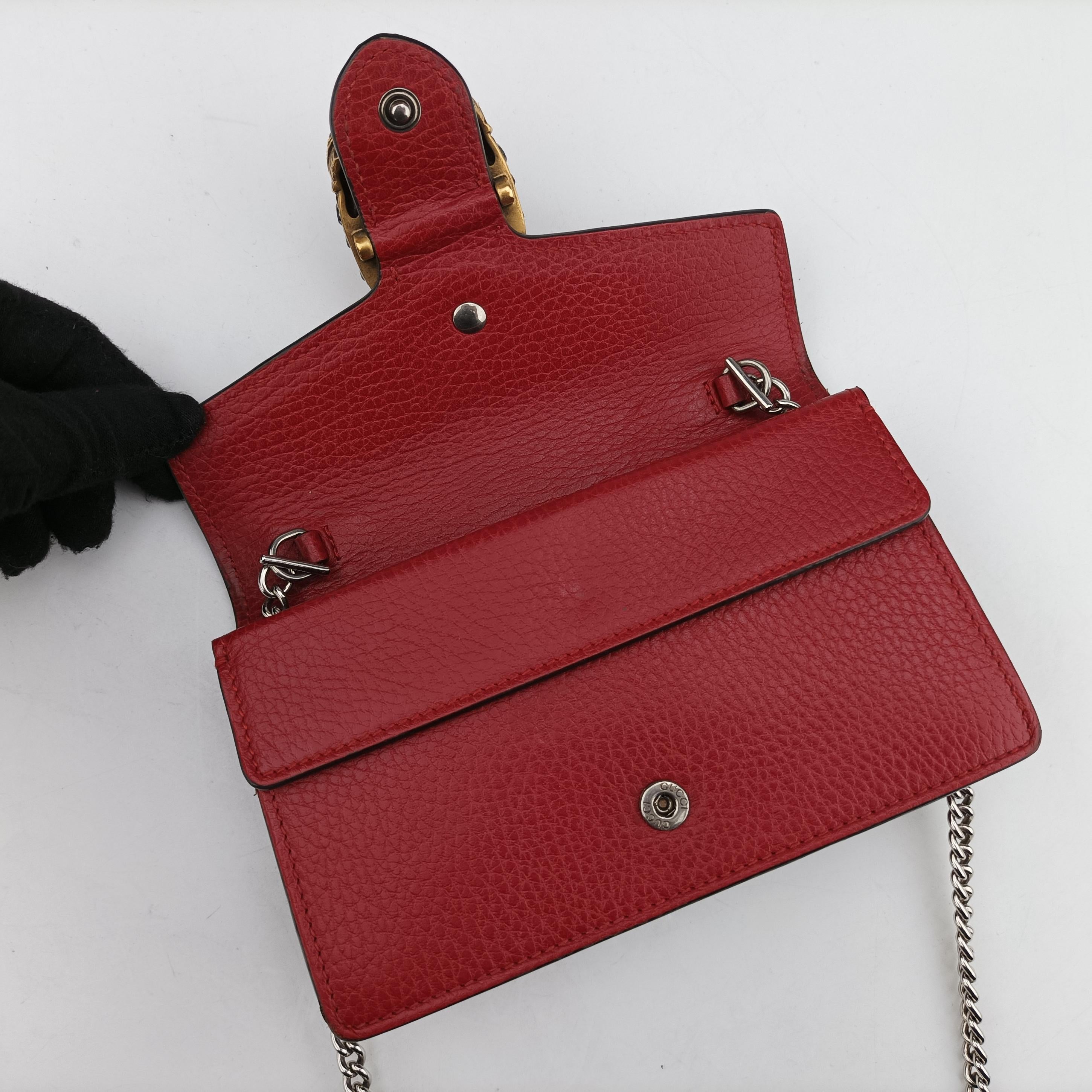 Secondhand Gucci Dionysus Red Leather 476432 shoulderbag | stylenewstar