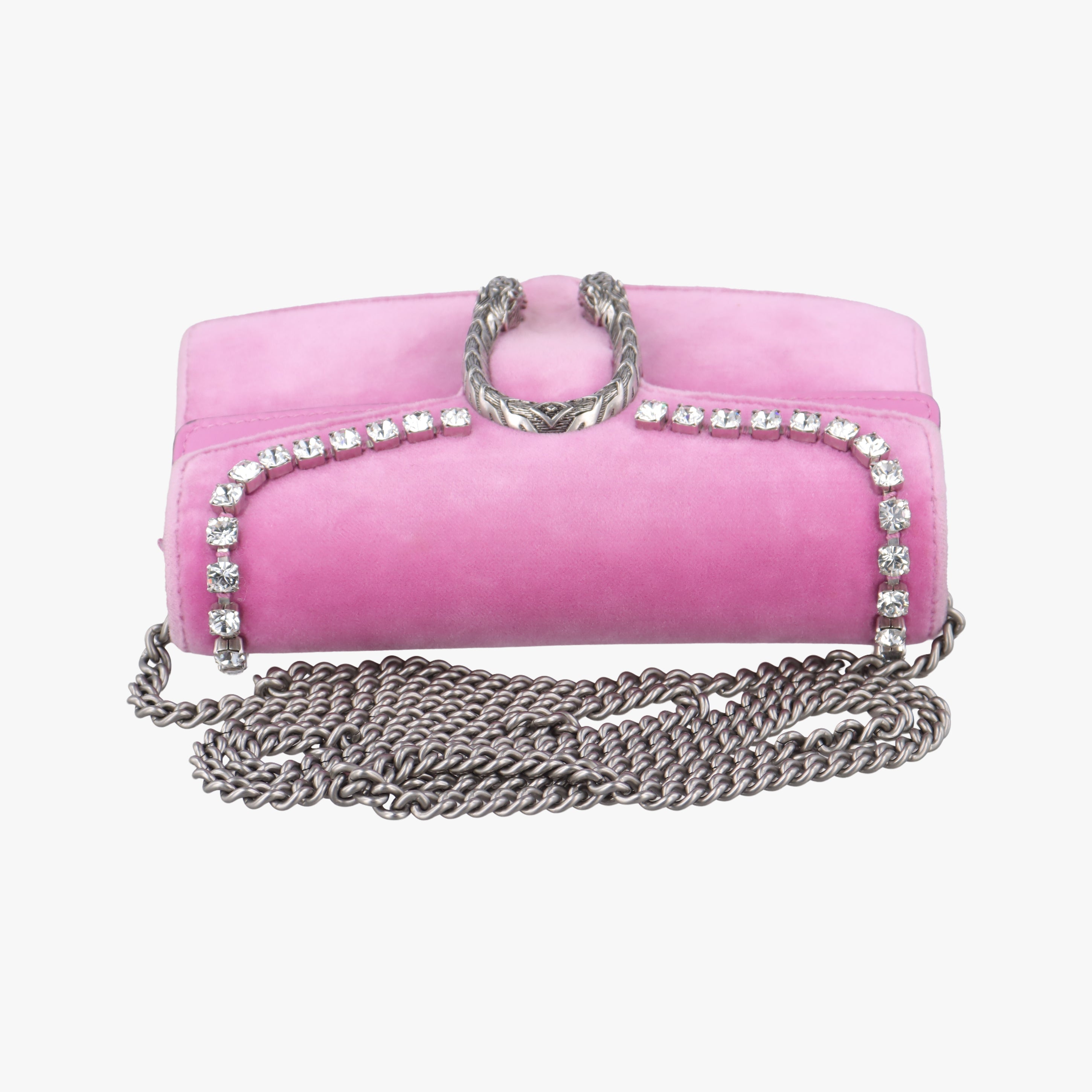 Pre-owned Gucci Dionysus Pink velour 476432 shoulderbag | stylenewstar