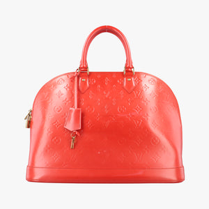 Pre-owned Louis Vuitton Alma GM pomme d'amour Vernis M93596 handbag | stylenewstar