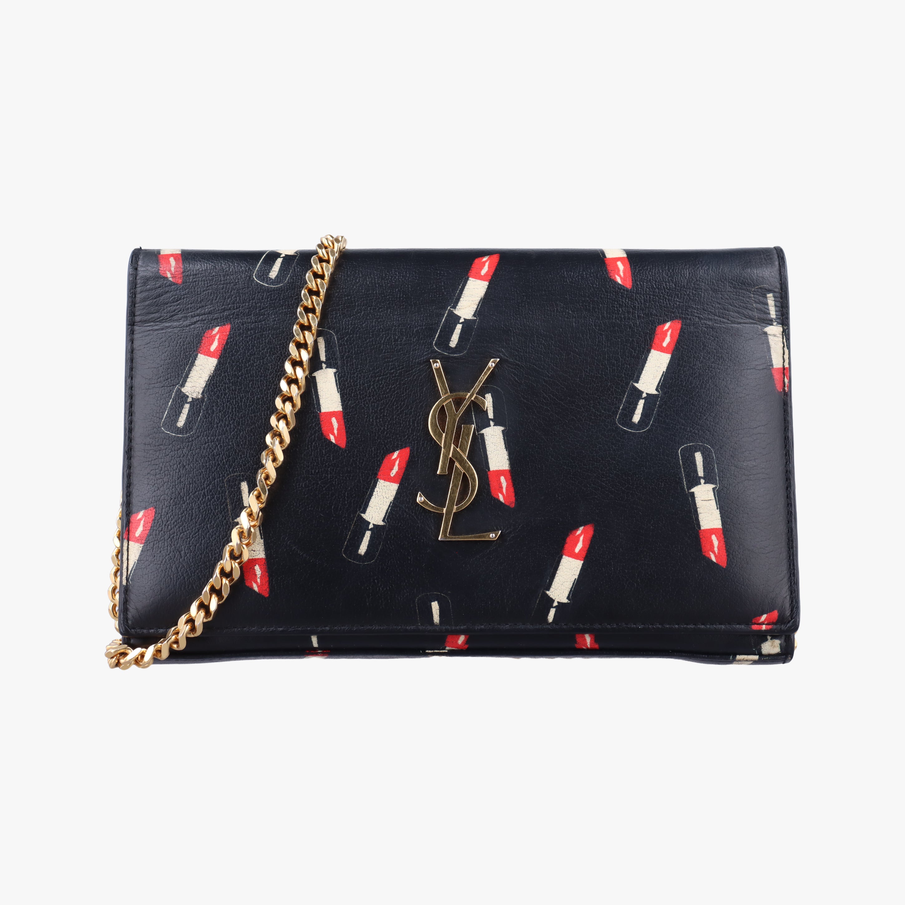 Vintage Yves Saint Laurent KATE Black×multicolor Leather 377829 shoulderbag | stylenewstar