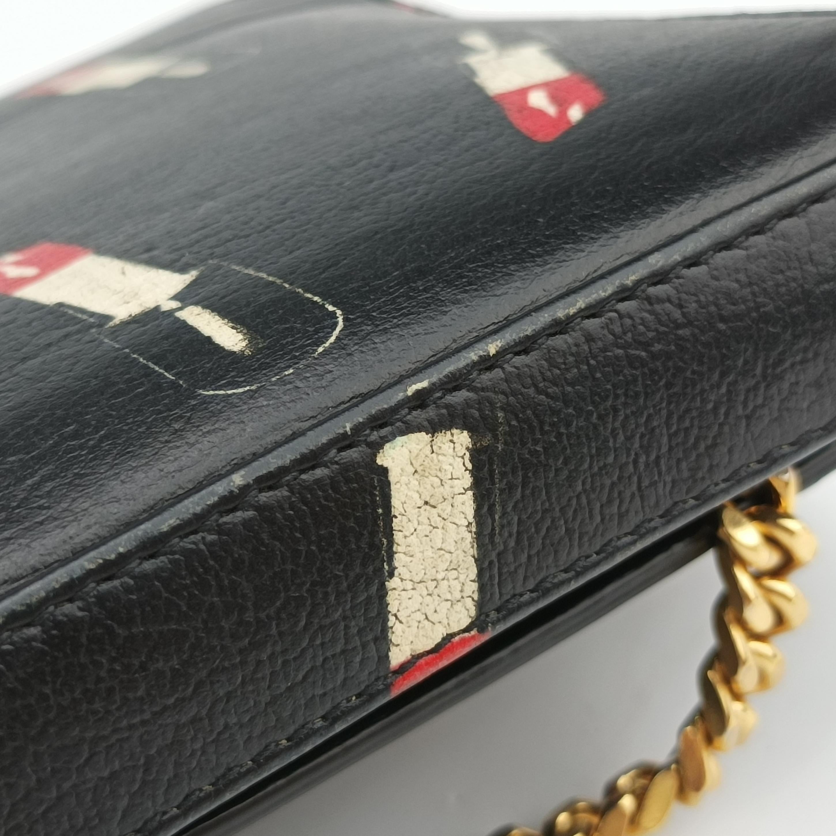 Vintage Yves Saint Laurent KATE Black×multicolor Leather 377829 shoulderbag | stylenewstar