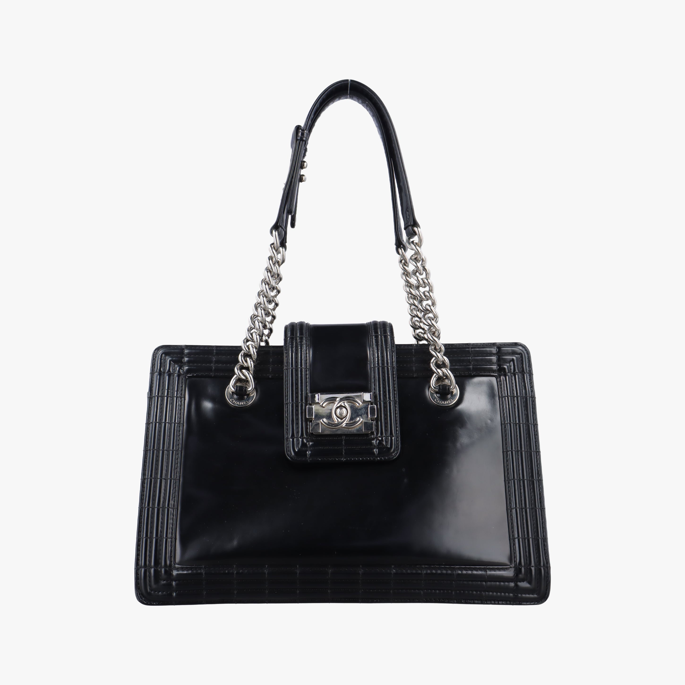 Secondhand Chanel Jetsetter Boy Shopping Tote Black Leather A67020 shoulderbag | stylenewstar