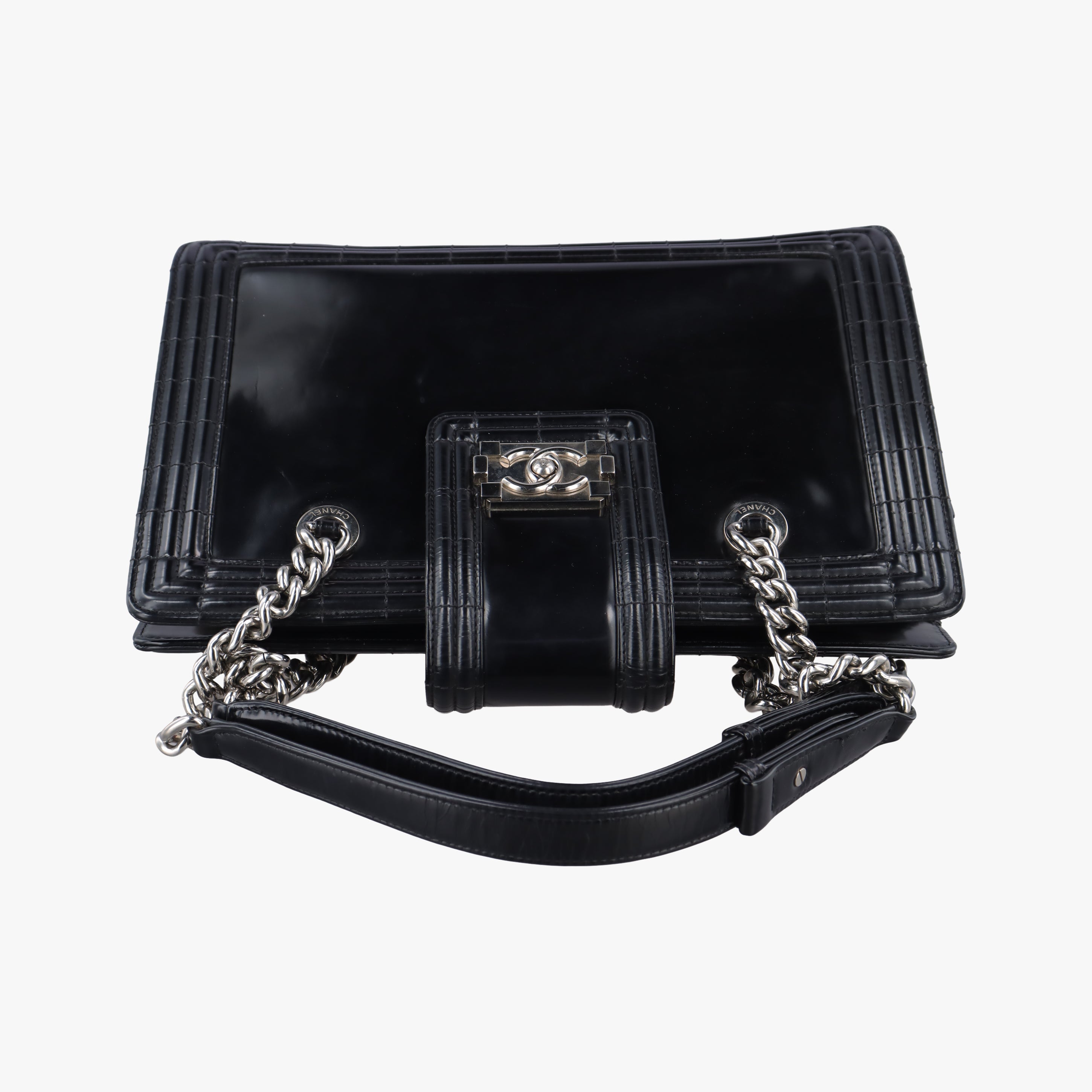 Secondhand Chanel Jetsetter Boy Shopping Tote Black Leather A67020 shoulderbag | stylenewstar