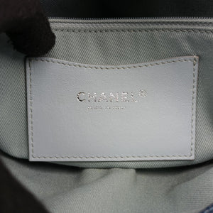 Pre-owned Chanel Mademoiselle Bowling Blue x Light Blue Caviar Leather A67642 handbag | stylenewstar