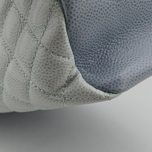 Pre-owned Chanel Mademoiselle Bowling Blue x Light Blue Caviar Leather A67642 handbag | stylenewstar