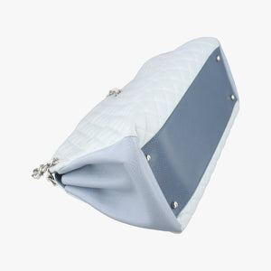 Pre-owned Chanel Mademoiselle Bowling Blue x Light Blue Caviar Leather A67642 handbag | stylenewstar